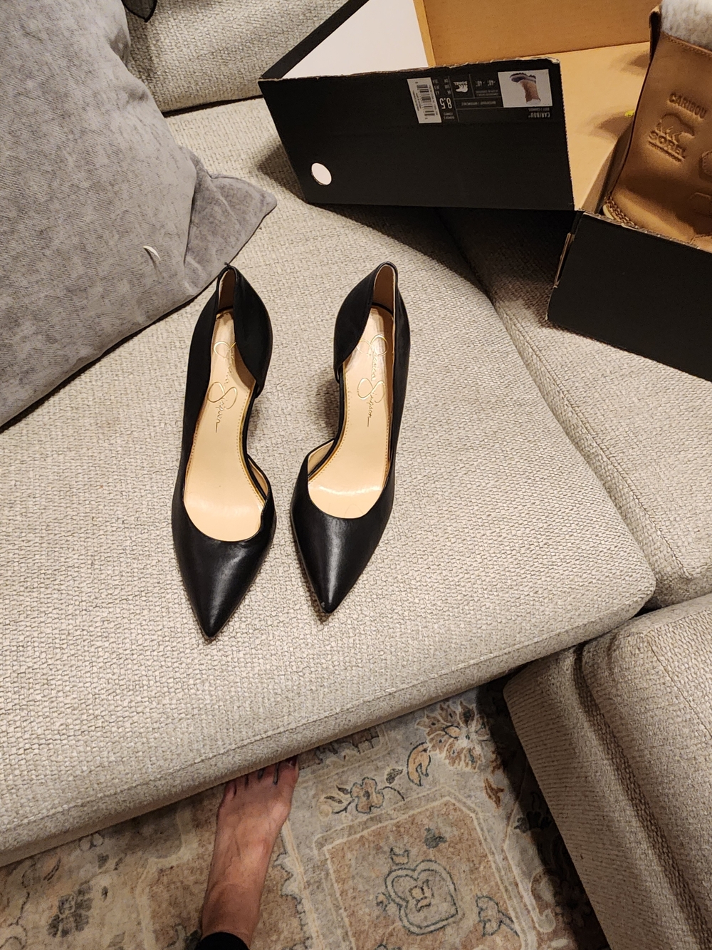 Jessica Simpson Black Pointed D'Orsay Stiletto Pumps